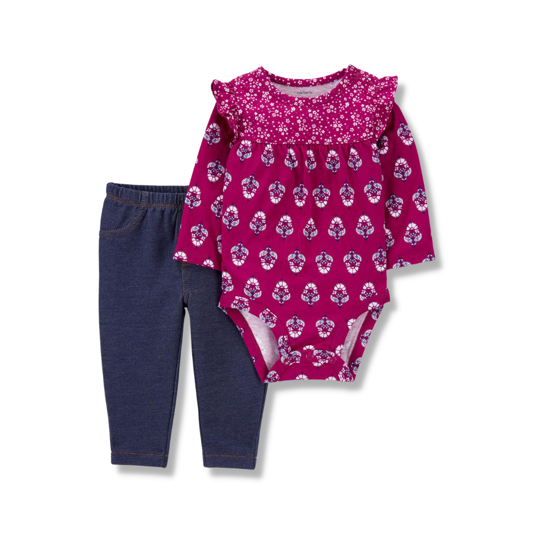 Baby 2-Piece Floral Bodysuit Pant Set