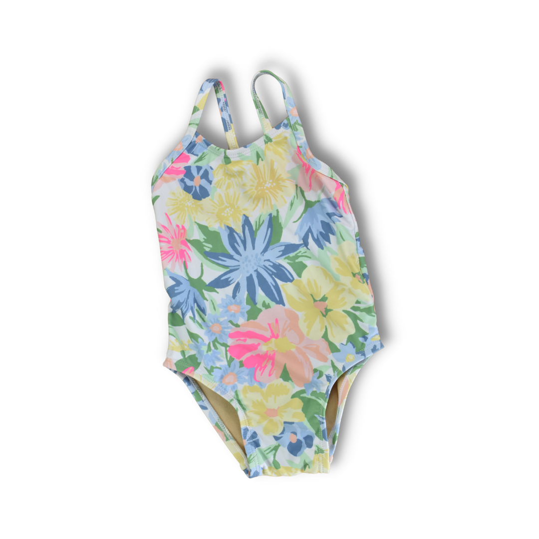 Old Navy Yellow Floral Print Swimsuit