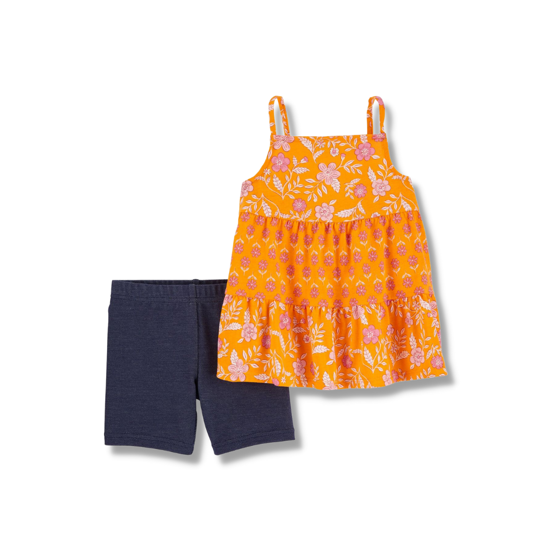Carters 2-Piece Floral Tank & Bike Short Set
