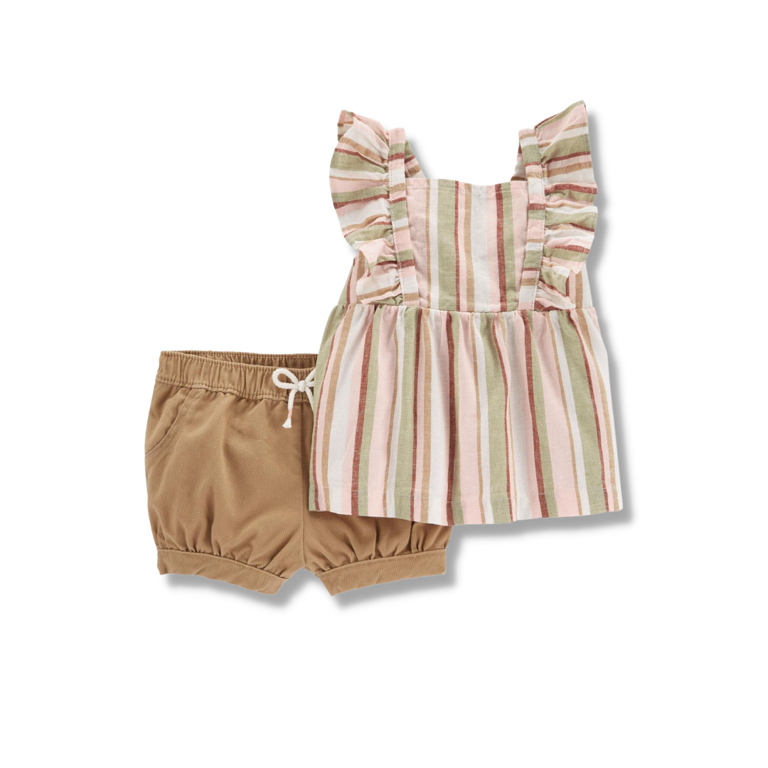 Carters 2-Piece Striped Top & Short Set