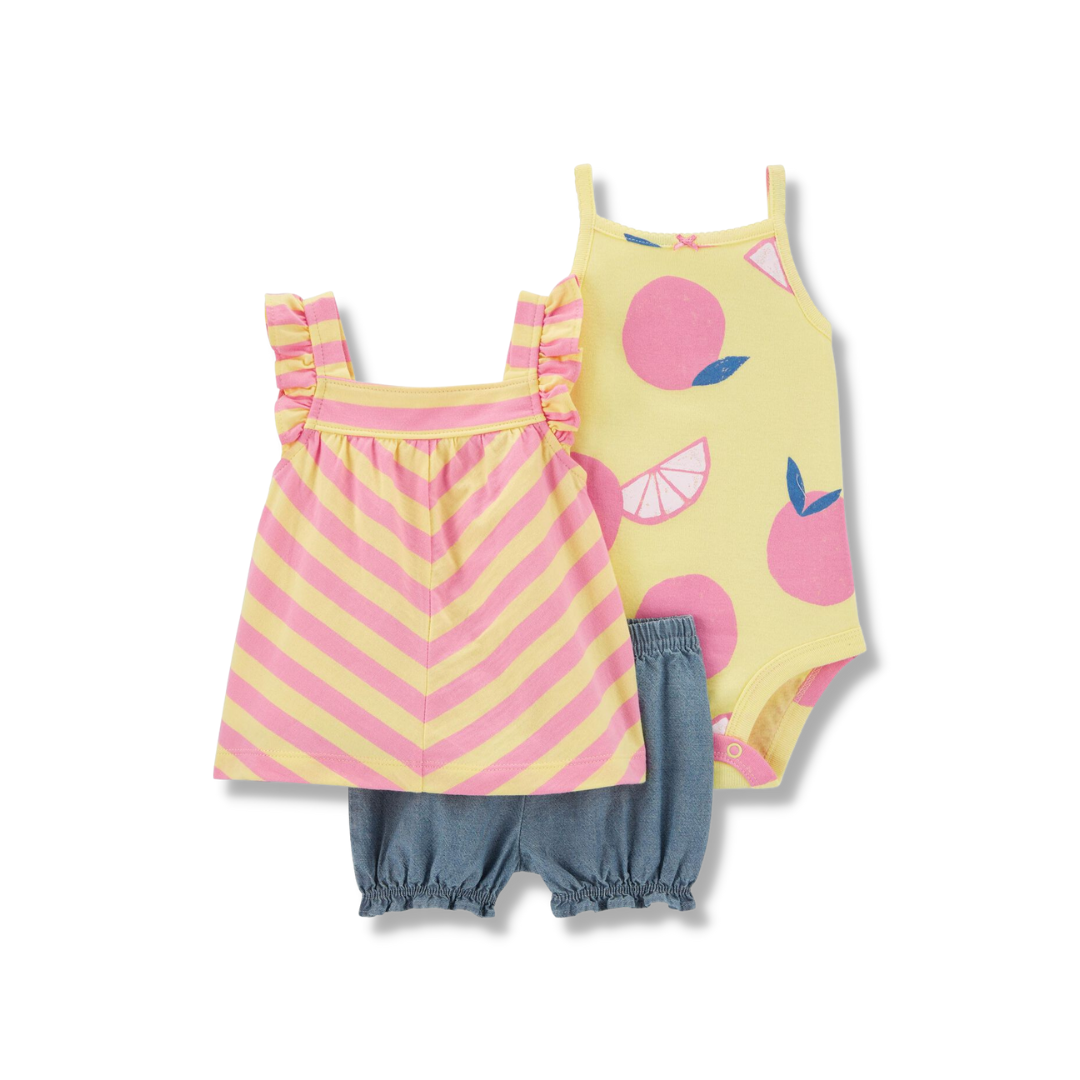 3-Piece Fruit Little Short Set