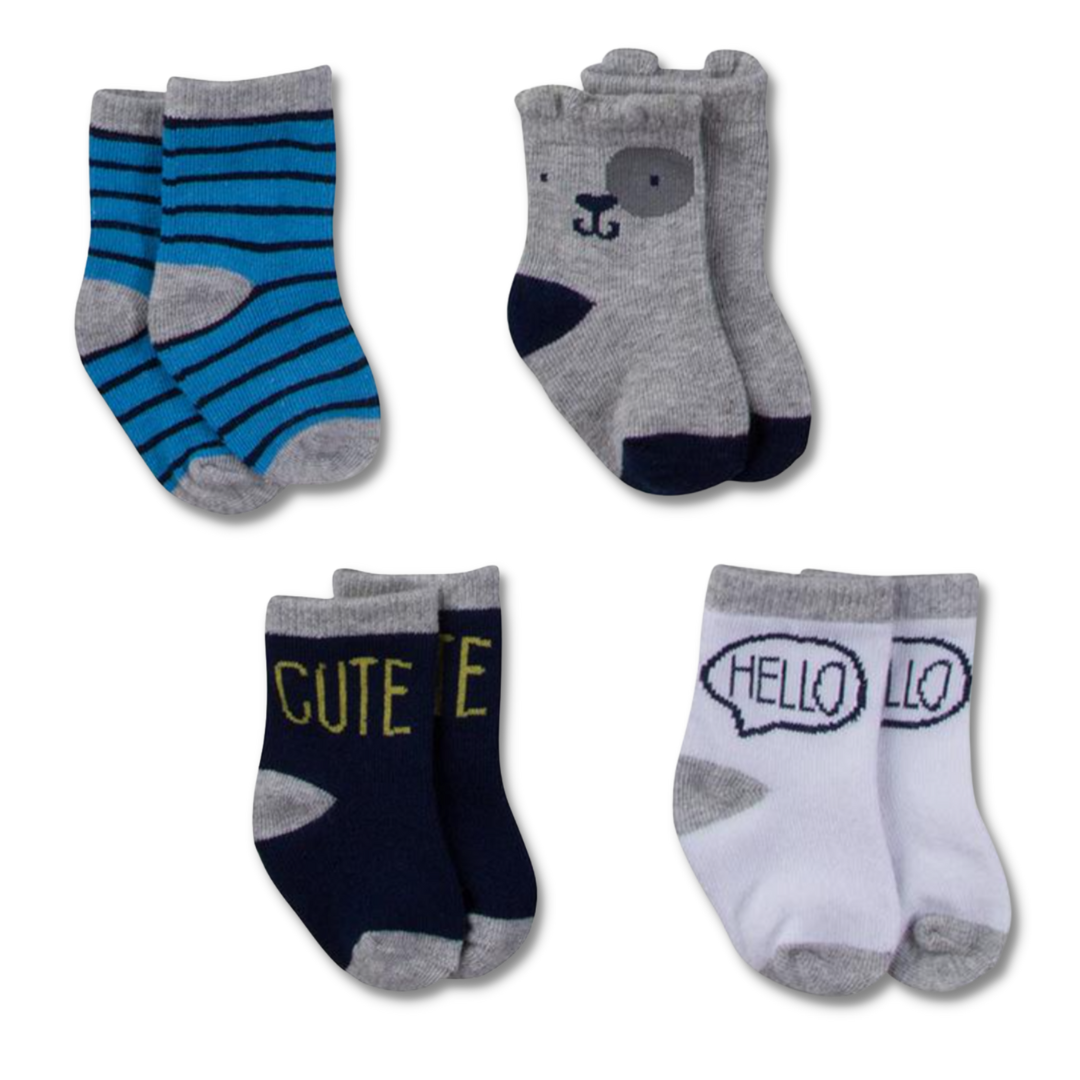 4 Pack Gerber Baby Boy Socks